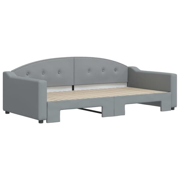 vidaXL Dagbädd utdragbar ljusgrå 100x200 cm tyg