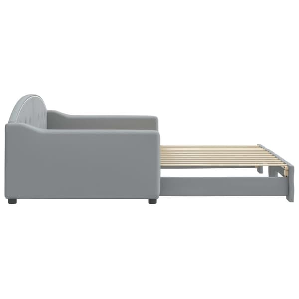 vidaXL Dagbädd utdragbar ljusgrå 100x200 cm tyg