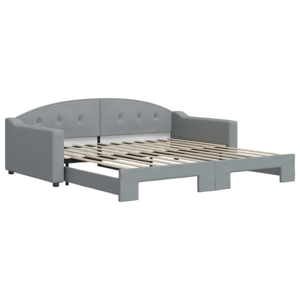 vidaXL Dagbädd utdragbar ljusgrå 100x200 cm tyg