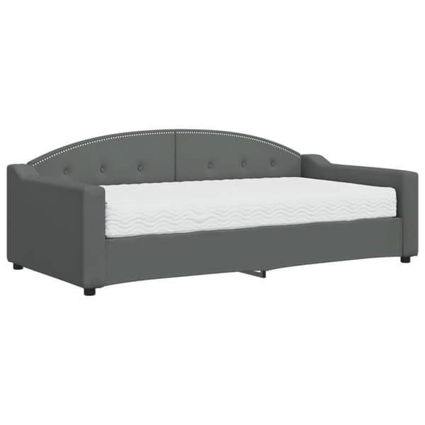 vidaXL Dagbädd med madrass mörkgrå 90x190 cm tyg