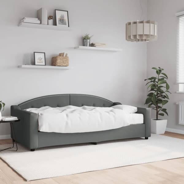 vidaXL Dagbädd med madrass mörkgrå 90x190 cm tyg