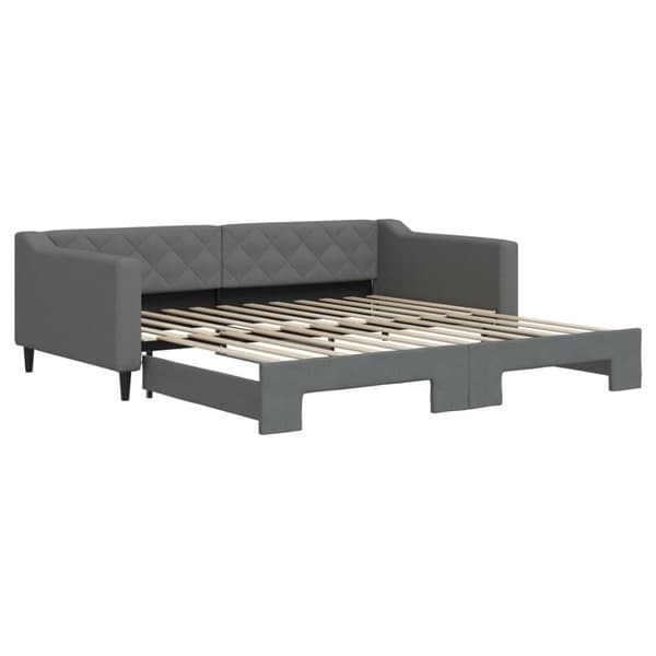 vidaXL Dagbädd utdragbar mörkgrå 100x200 cm tyg