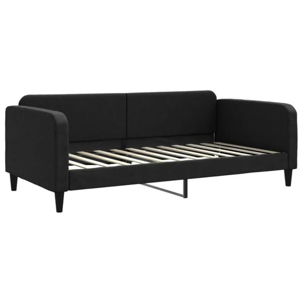 vidaXL Dagbädd med extrabädd och madrasser svart 100x200 cm tyg