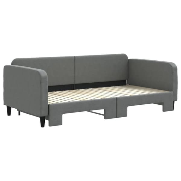 vidaXL Dagbädd utdragbar mörkgrå 100x200 cm tyg