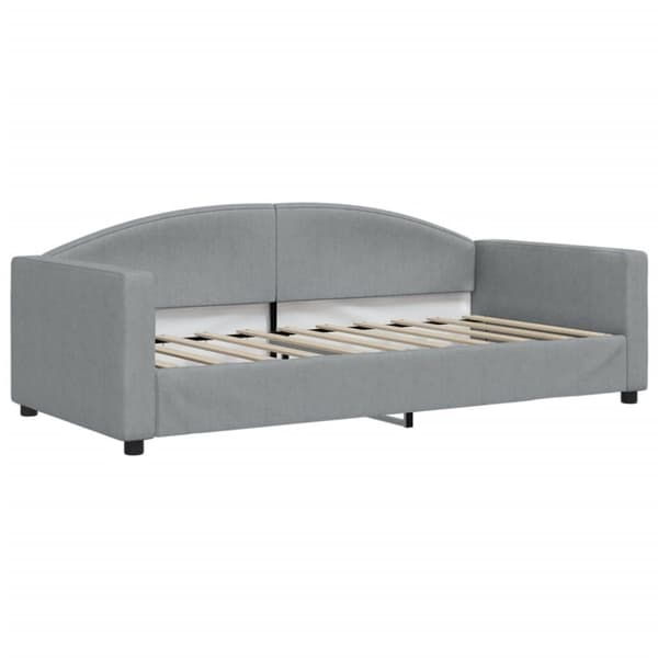 vidaXL Dagbädd med madrass ljusgrå 90x190 cm tyg