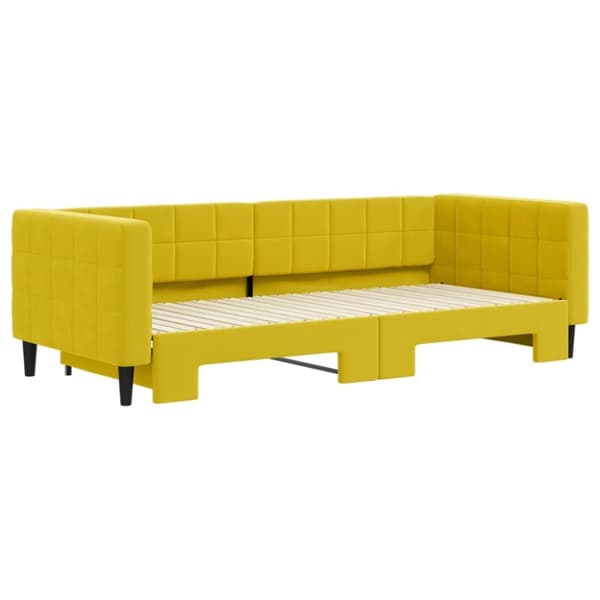 vidaXL Dagbädd utdragbar gul 90x200 cm sammet