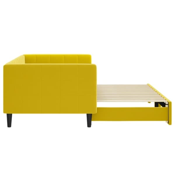 vidaXL Dagbädd utdragbar gul 90x200 cm sammet