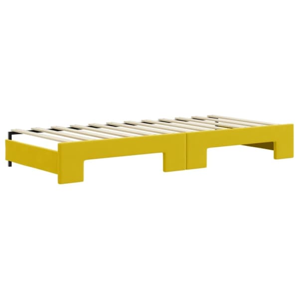 vidaXL Dagbädd utdragbar gul 90x200 cm sammet