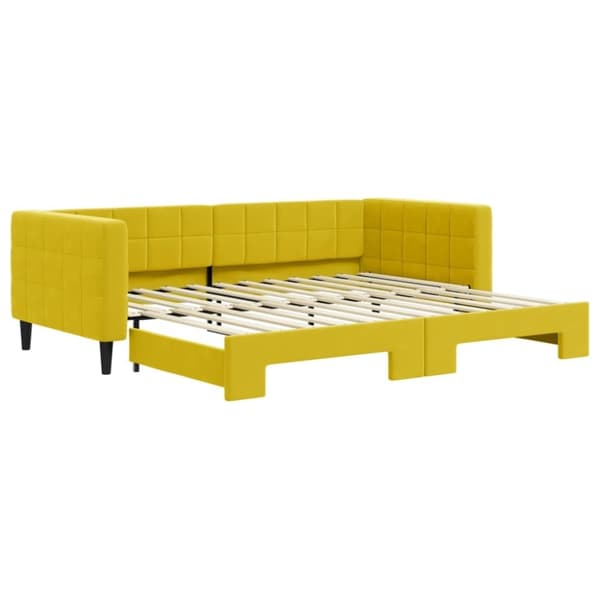 vidaXL Dagbädd utdragbar gul 90x200 cm sammet