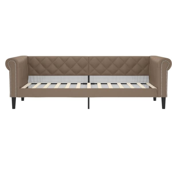 vidaXL Dagbädd med madrass cappuccino 90x200 cm konstläder