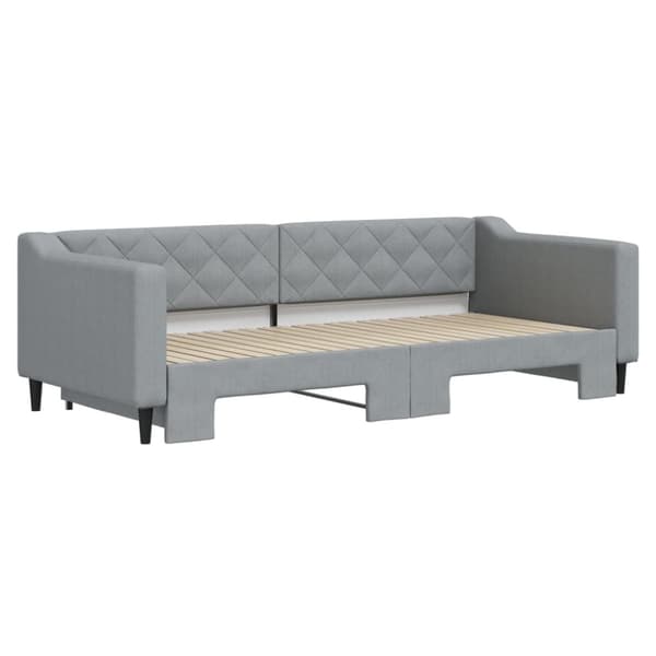 vidaXL Dagbädd utdragbar ljusgrå 90x200 cm tyg