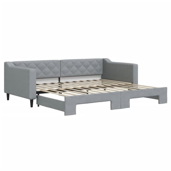 vidaXL Dagbädd utdragbar ljusgrå 90x200 cm tyg