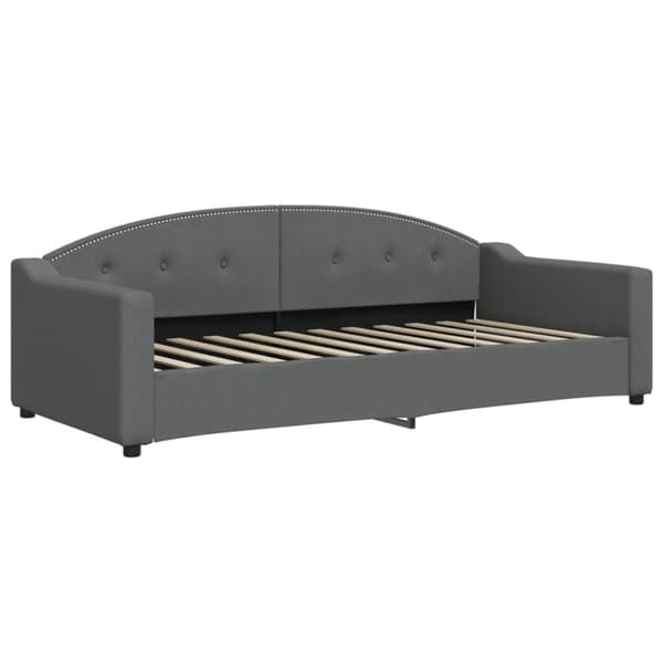 vidaXL Dagbädd utdragbar med madrasser mörkgrå 90x200 cm tyg