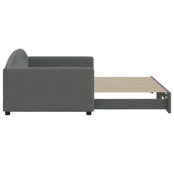 vidaXL Dagbädd utdragbar mörkgrå 100x200 cm tyg