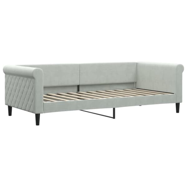 vidaXL Dagbädd utdragbar med madrasser ljusgrå 90x200 cm sammet