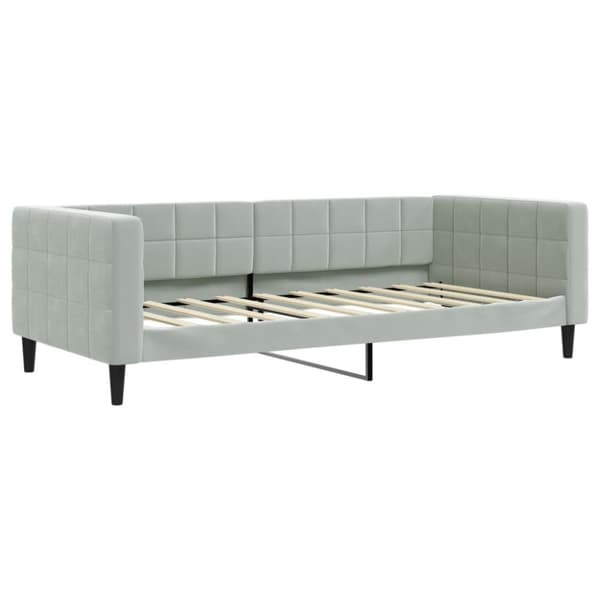 vidaXL Dagbädd med madrass ljusgrå 90x190 cm sammet