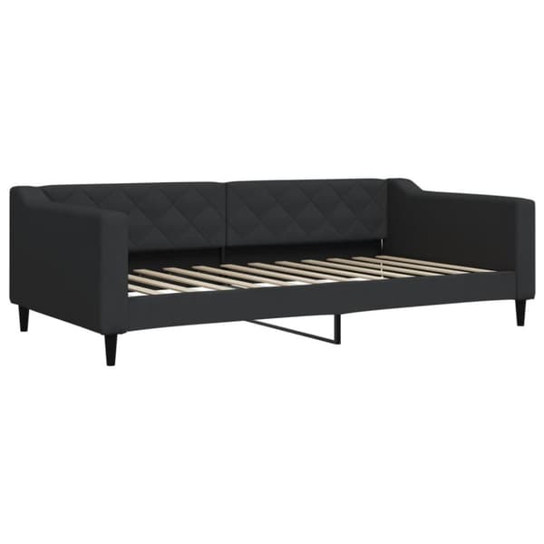 vidaXL Dagbädd med extrabädd och madrasser svart 100x200 cm tyg
