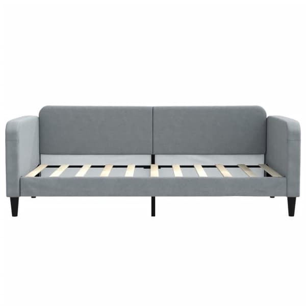 vidaXL Dagbädd med madrass ljusgrå 90x190 cm tyg