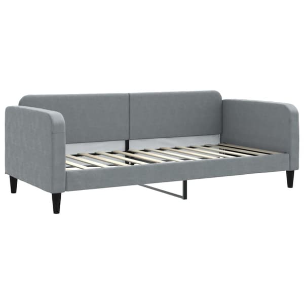 vidaXL Dagbädd utdragbar med madrasser ljusgrå 90x200 cm tyg