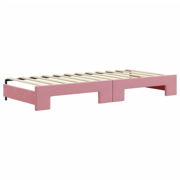 vidaXL Dagbädd utdragbar och madrasser rosa 90x200 cm sammet
