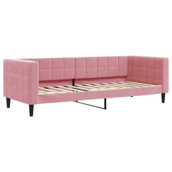 vidaXL Dagbädd med madrasser utdragbar rosa 80x200 cm sammet