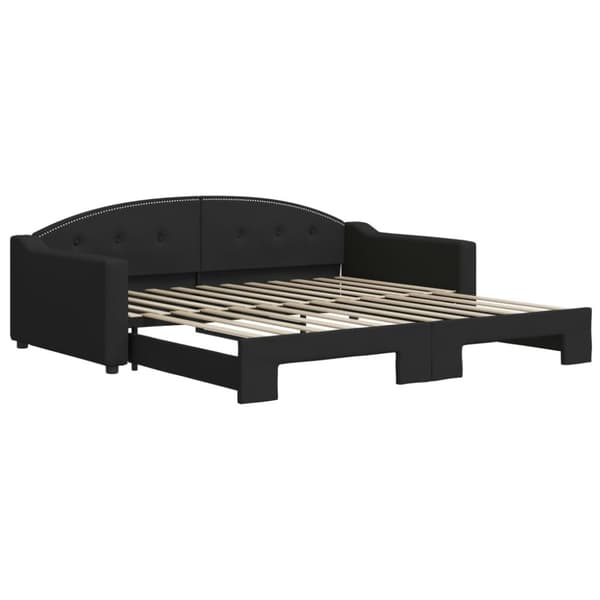 vidaXL Dagbädd utdragbar svart 100x200 cm tyg
