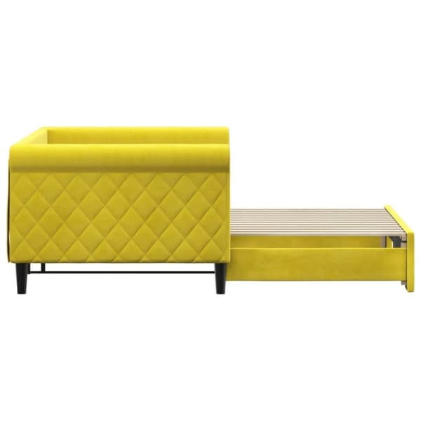 vidaXL Dagbädd utdragbar gul 90x200 cm sammet