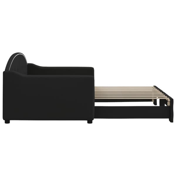 vidaXL Dagbädd utdragbar svart 90x190 cm tyg
