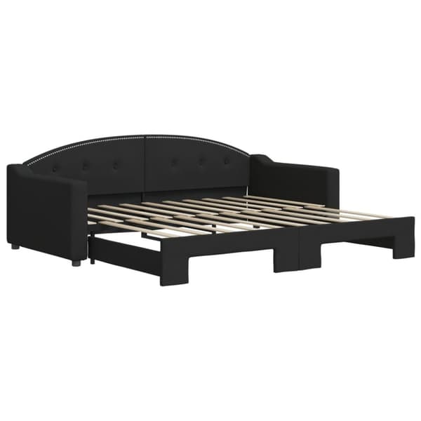 vidaXL Dagbädd utdragbar svart 90x190 cm tyg