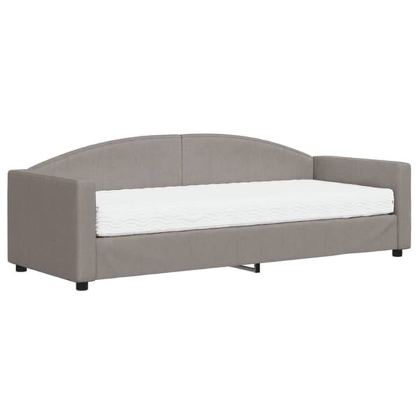 vidaXL Dagbädd med madrass taupe 80x200 cm tyg
