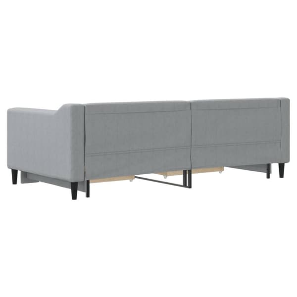 vidaXL Dagbädd utdragbar med lådor ljusgrå 90x190 cm tyg