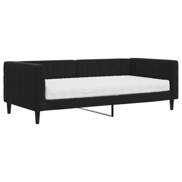 vidaXL Dagbädd med madrass svart 90x190 cm sammet