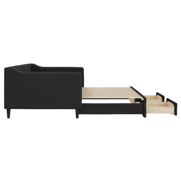 vidaXL daybed med udtræk og skuffer 80x200 cm stof sort