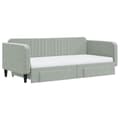 Miniatyrbillede 4 af 11: vidaXL daybed med udtræk og skuffer 100x200 cm velour lysegrå