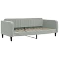 Miniatyrbillede 5 af 11: vidaXL daybed med udtræk og skuffer 100x200 cm velour lysegrå