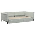 Miniatyrbillede 3 af 11: vidaXL daybed med udtræk og skuffer 100x200 cm velour lysegrå