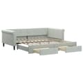 Miniatyrbillede 2 af 11: vidaXL daybed med udtræk og skuffer 100x200 cm velour lysegrå