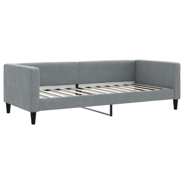 vidaXL Dagbädd utdragbar med lådor ljusgrå 100x200 cm tyg