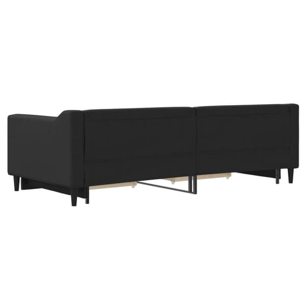 vidaXL Dagbädd utdragbar med lådor svart 90x200 cm tyg