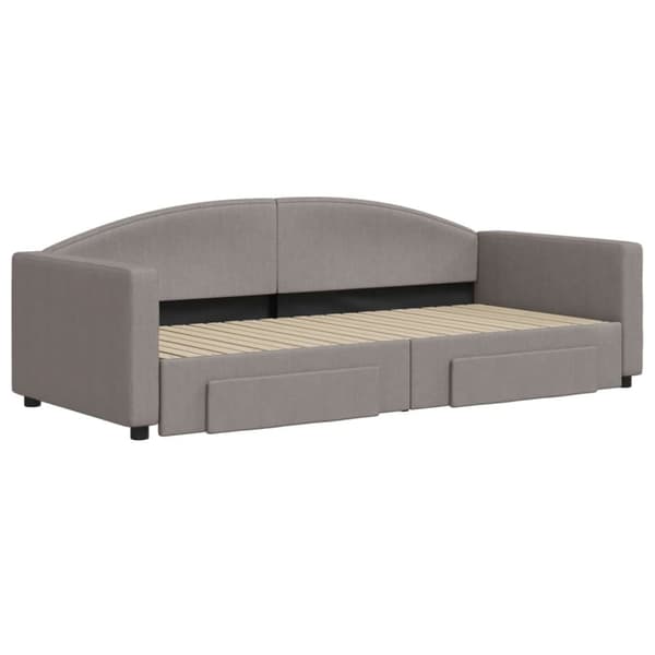 vidaXL Dagbädd utdragbar med lådor taupe 90x200 cm tyg