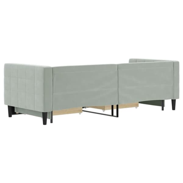 vidaXL Dagbädd utdragbar med lådor ljusgrå 80x200 cm sammet