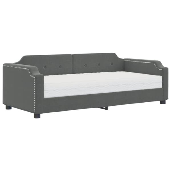vidaXL Dagbädd med madrass mörkgrå 90x190 cm tyg
