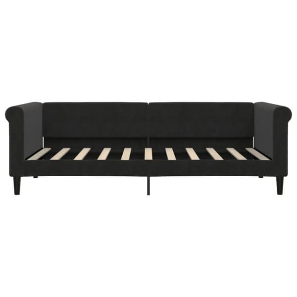 vidaXL Dagbädd med madrass svart 90x190 cm sammet