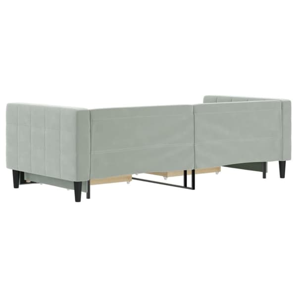 vidaXL Dagbädd utdragbar med lådor ljusgrå 90x200 cm sammet