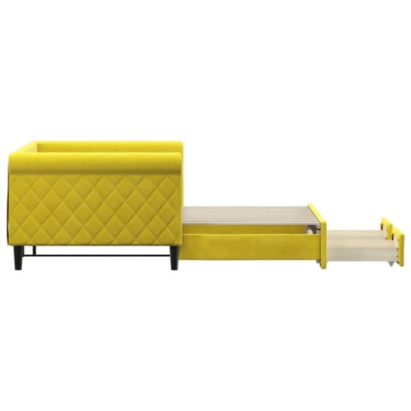 vidaXL Dagbädd utdragbar med lådor gul 90x200 cm sammet