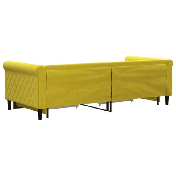 vidaXL Dagbädd utdragbar med lådor gul 90x200 cm sammet
