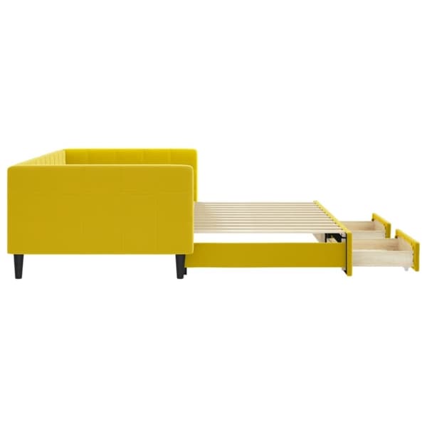 vidaXL daybed med udtræk og skuffer 100x200 cm velour gul