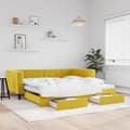 Miniatyrbillede 11 af 11: vidaXL daybed med udtræk og skuffer 100x200 cm velour gul