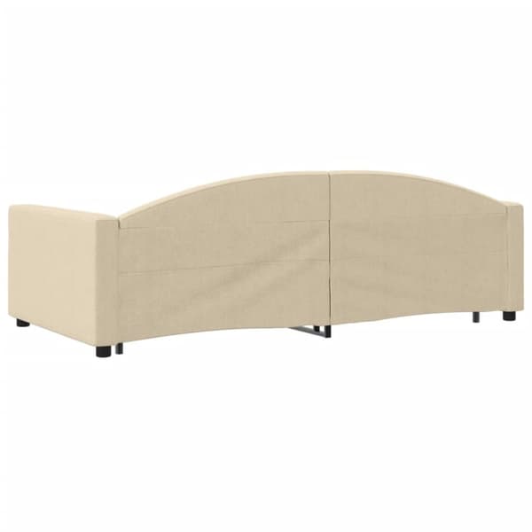 vidaXL Dagbädd utdragbar med lådor gräddvit 100x200 cm tyg