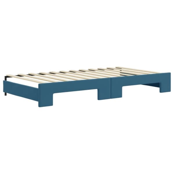 vidaXL daybed med udtræk og skuffer 100x200 cm velour blå